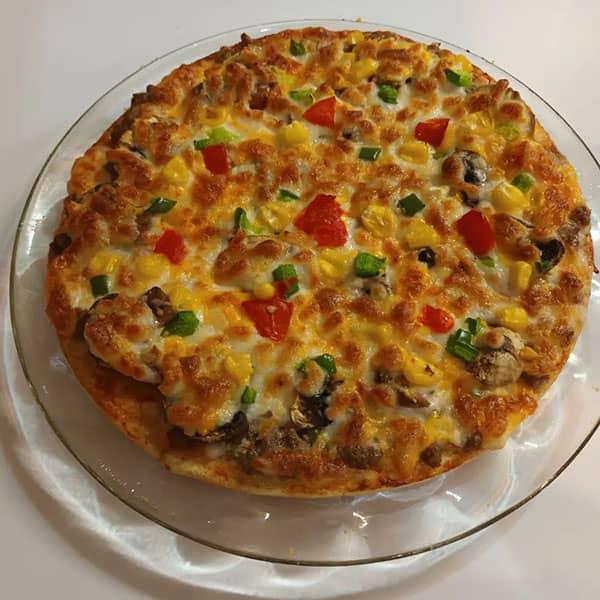 پیتزا گوشت و قارچ تک نفره