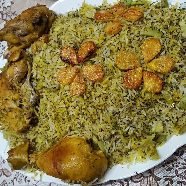 باقالی پلو با مرغ