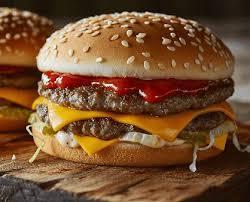 دوبل برگر دستی با قارچ و پنیر